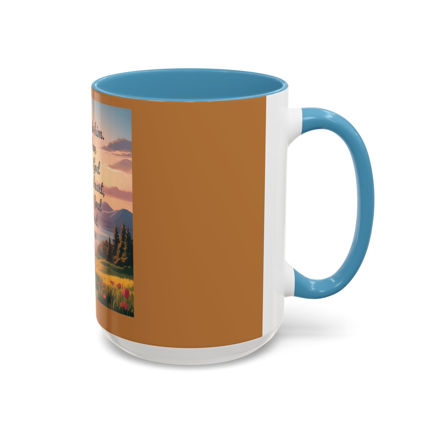 Matthew 22:37-39 Accent Coffee Mug (11, 15oz)