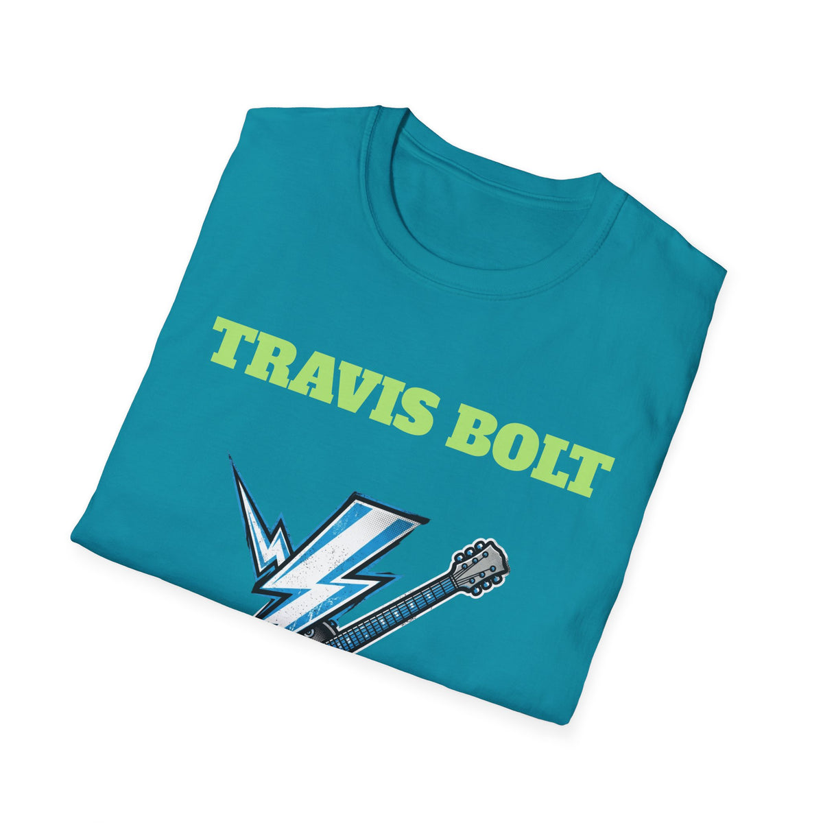 Travis Bolt Guitar and bolt Unisex Softstyle T-Shirt