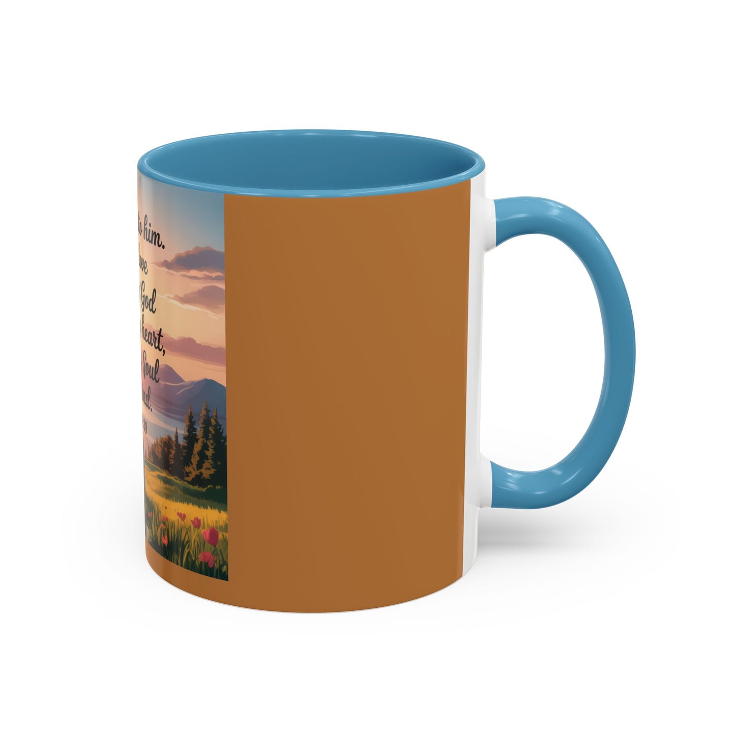 Matthew 22:37-39 Accent Coffee Mug (11, 15oz)
