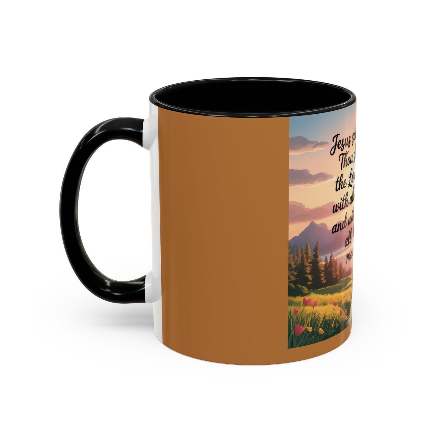 Matthew 22:37-39 Accent Coffee Mug (11, 15oz)