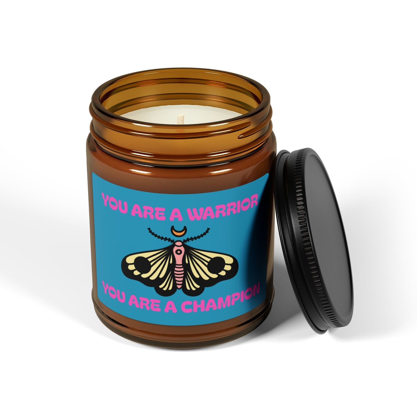 Warrior/Champion - Scented Soy Candle (Multi-Size, Amber Jar)