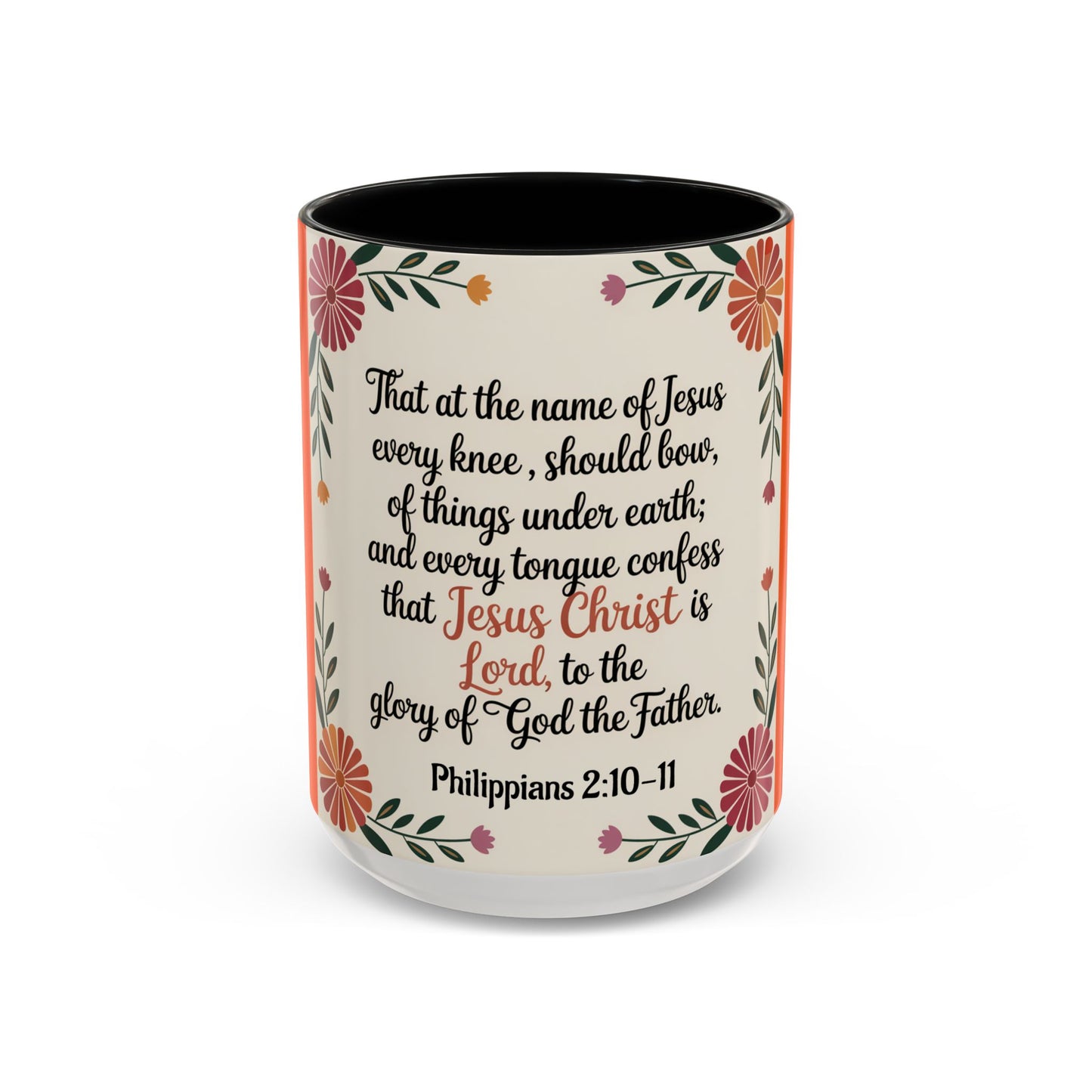 Philippians 2:10-11 Accent Coffee Mug (11, 15oz)