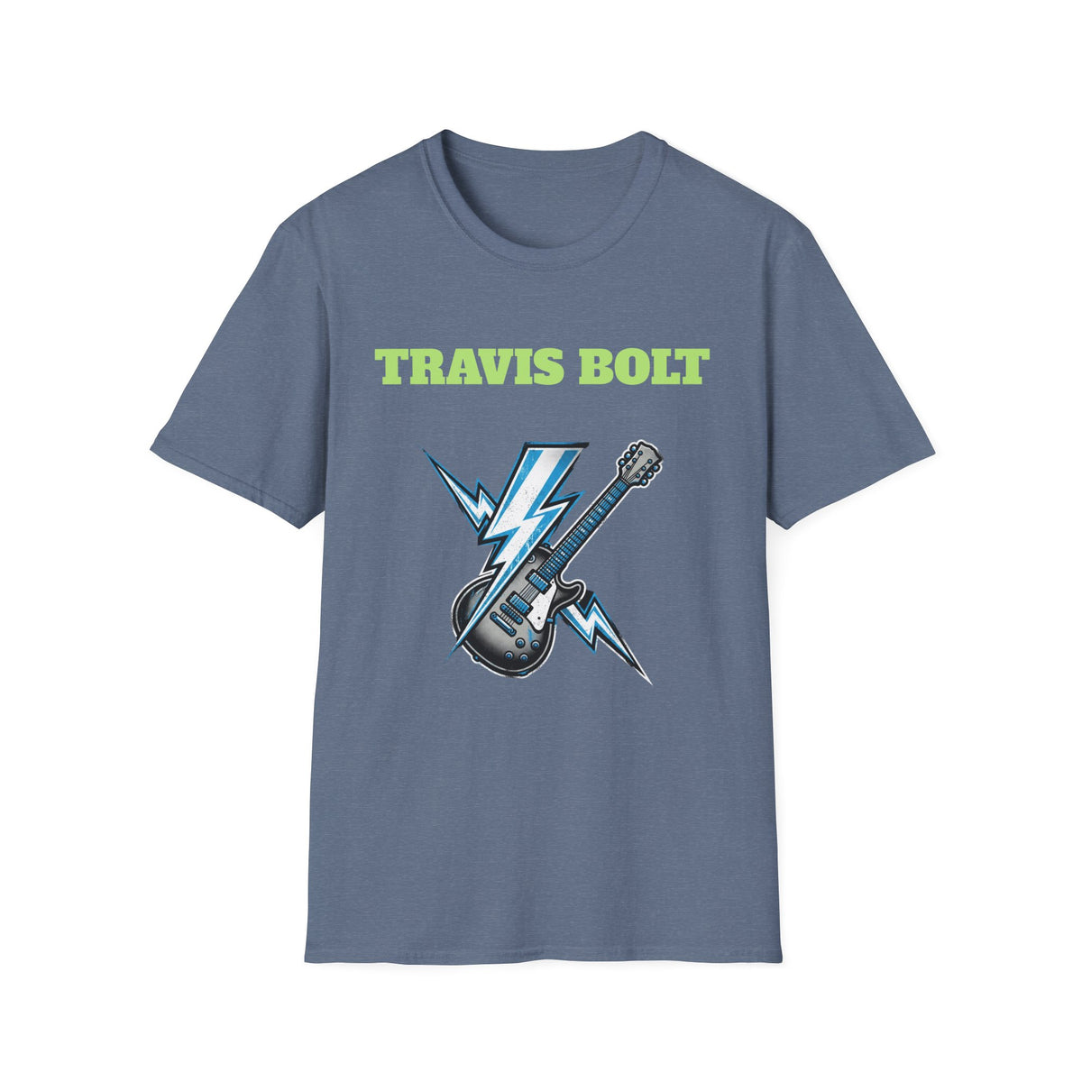 Travis Bolt Guitar and bolt Unisex Softstyle T-Shirt