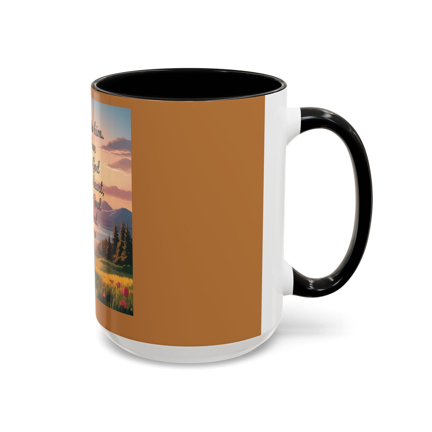 Matthew 22:37-39 Accent Coffee Mug (11, 15oz)