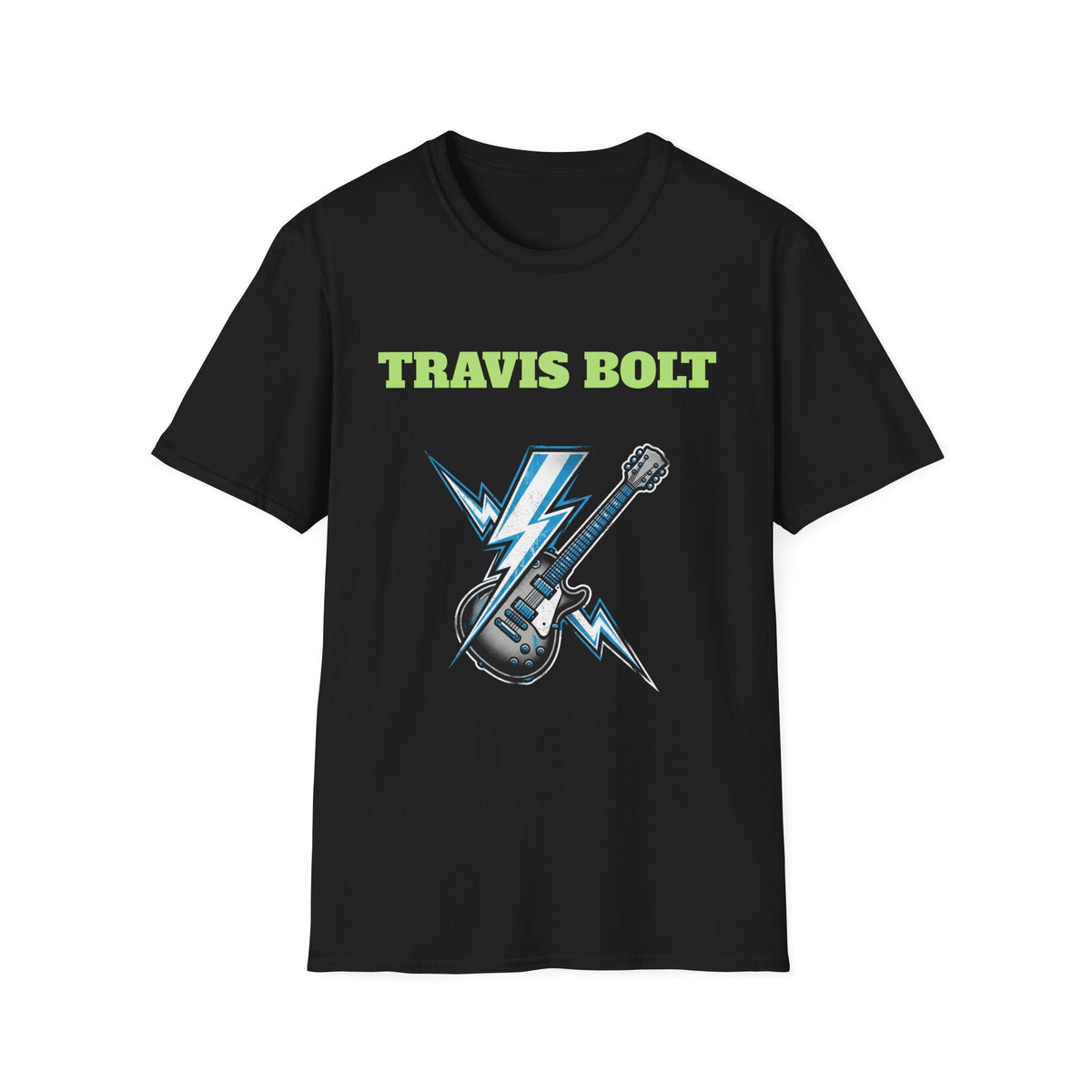 Travis Bolt Guitar and bolt Unisex Softstyle T-Shirt