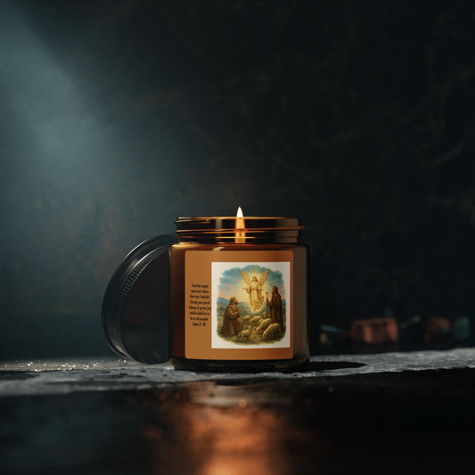 Luke 2:10  Scented Soy Candle (Multi-Size, Amber Jar)