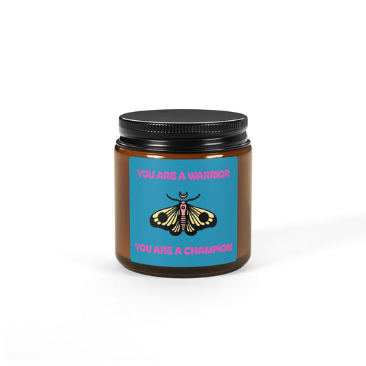 Warrior/Champion - Scented Soy Candle (Multi-Size, Amber Jar)