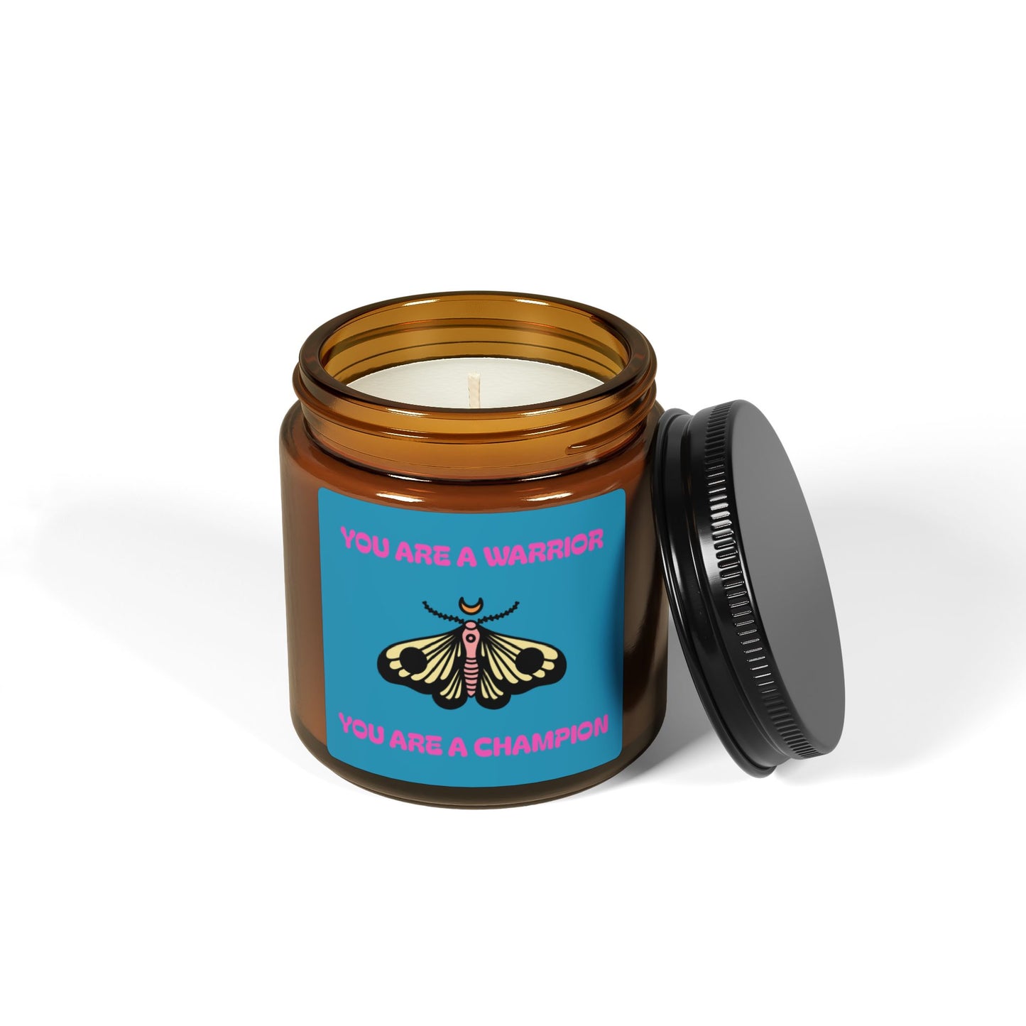 Warrior/Champion - Scented Soy Candle (Multi-Size, Amber Jar)