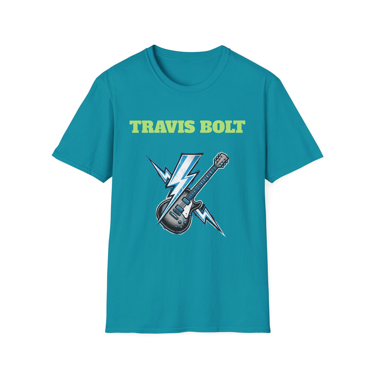 Travis Bolt Guitar and bolt Unisex Softstyle T-Shirt