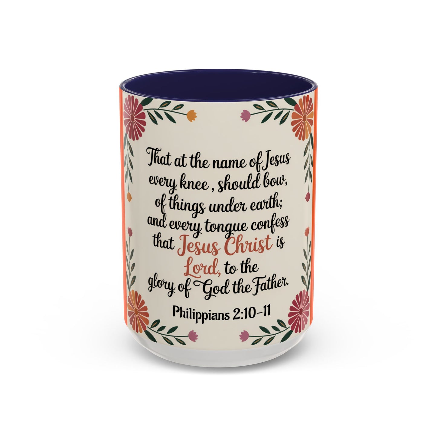 Philippians 2:10-11 Accent Coffee Mug (11, 15oz)