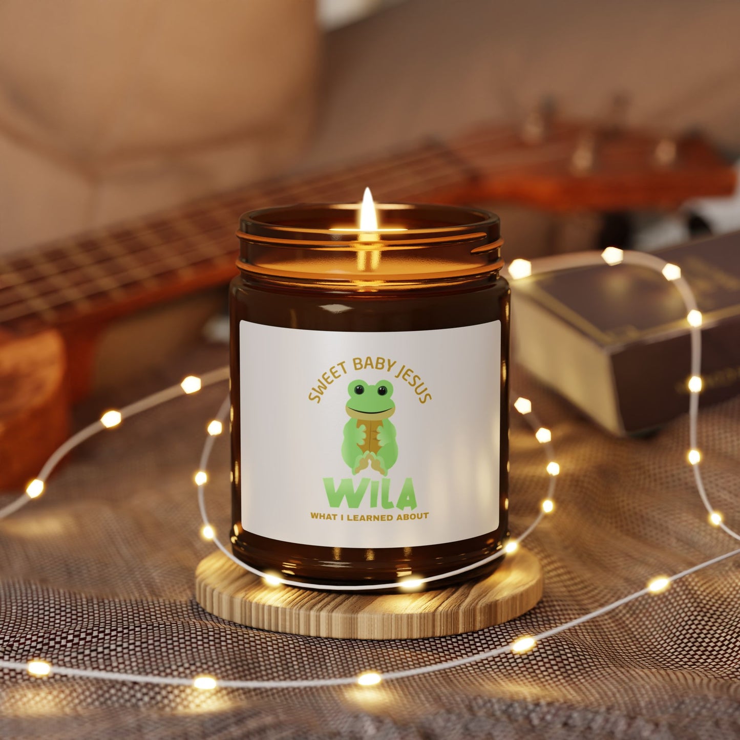 Sweet baby Jesus - Scented Soy Candle (Multi-Size, Amber Jar)