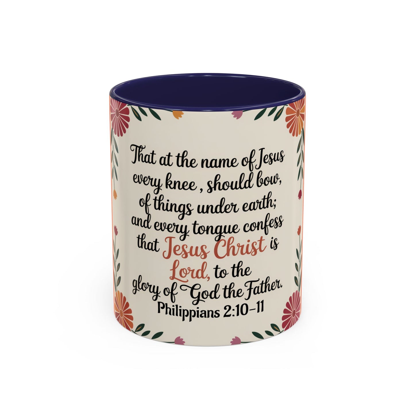 Philippians 2:10-11 Accent Coffee Mug (11, 15oz)
