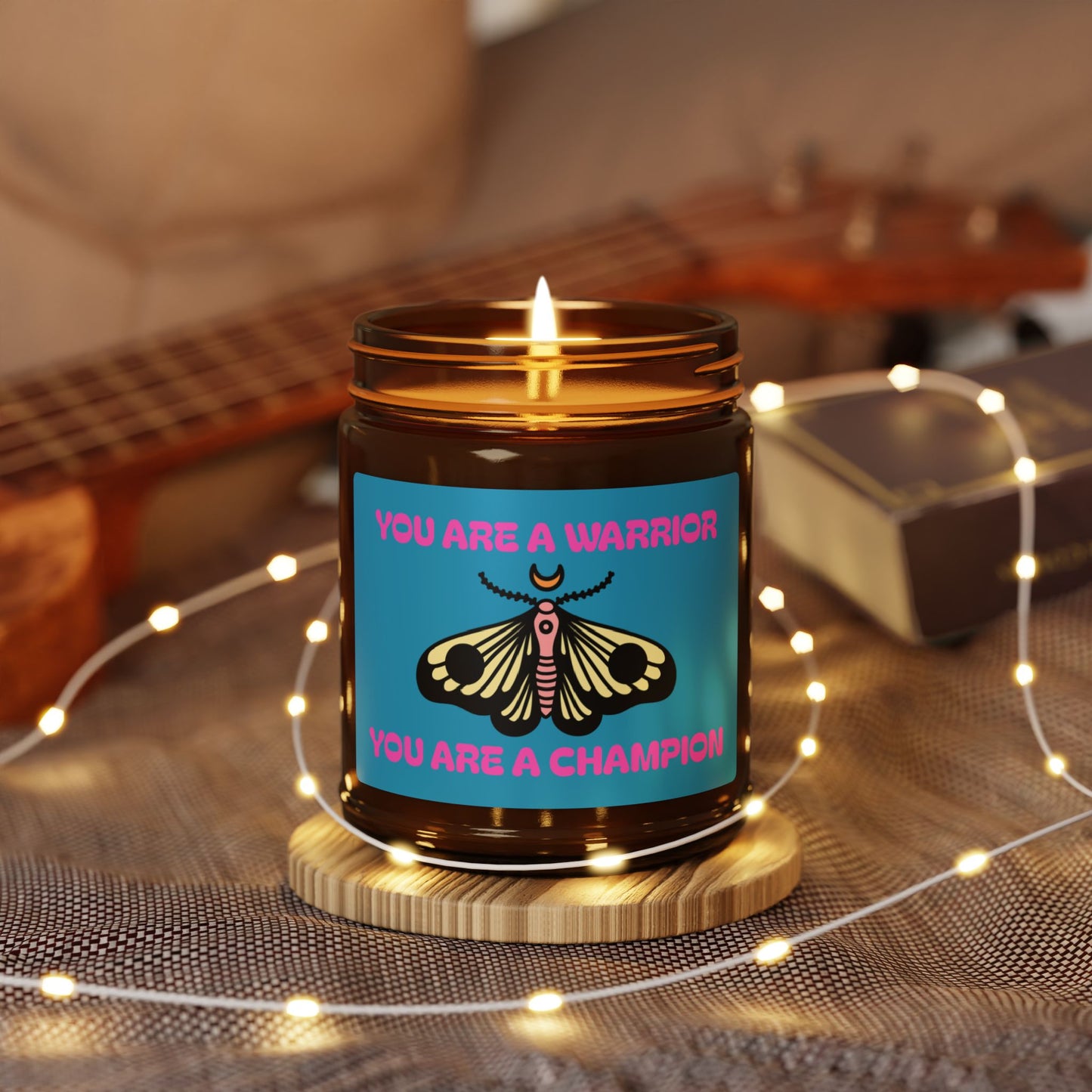 Warrior/Champion - Scented Soy Candle (Multi-Size, Amber Jar)