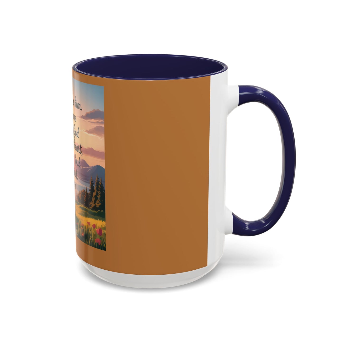 Matthew 22:37-39 Accent Coffee Mug (11, 15oz)